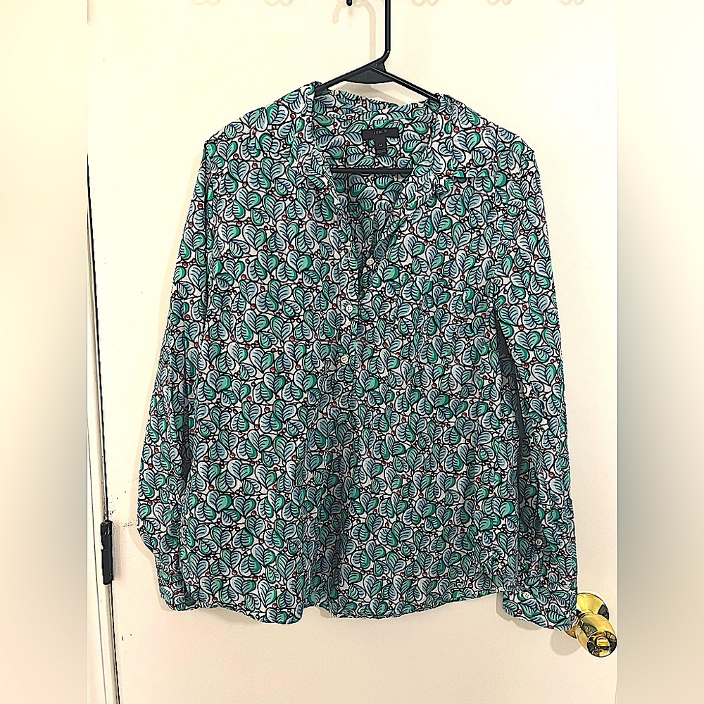 J. Crew half button down blouse. Size 14